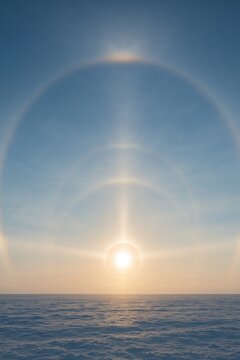 Solar halo arch at sunrise