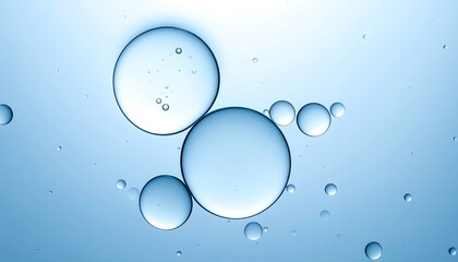 Macro View of Water Droplets on a Blue Surface.