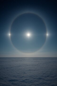 Sun halo with bright sundogs