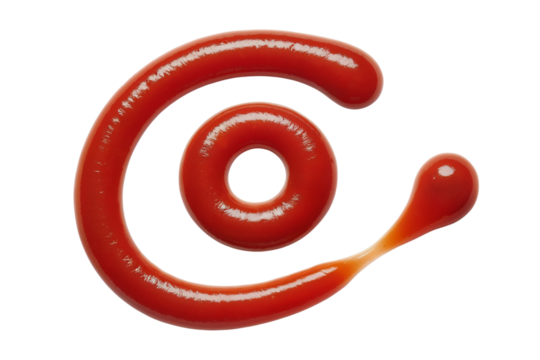 Ketchup art. Isolated on transparent background, png
