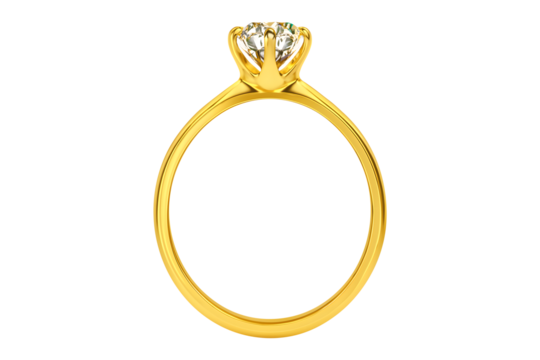 Blank jeweler ring with diamond isolated on a white background