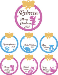 Christmas bauble designs. Perfect for print or for laser engraving , laser cut.