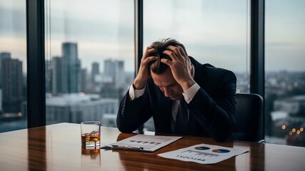 Financial analyst displays concern while examining urban charts - Powered by Adobe