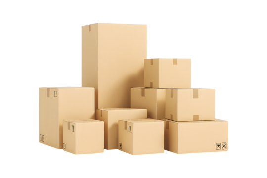Cardboard boxes isolated on a white background