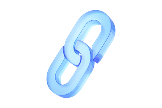 Chain link Icon - Blue chain icon isolated on a white background