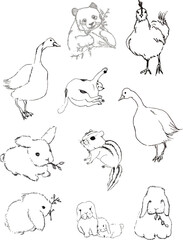 251115_다람쥐+거위+토끼+닭+고양이 © PyunTeam