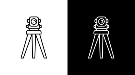 Surveying  White Icon Set Design