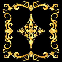 Golden Playing Cards decorative suits on grunge background
