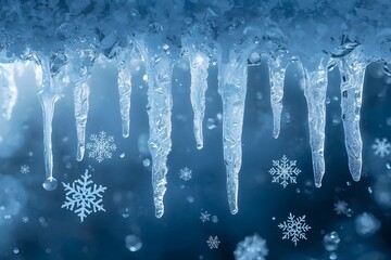 Winter Icicle Snowflake Design.