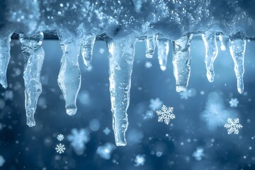 Winter Icicle Snowflake Design.