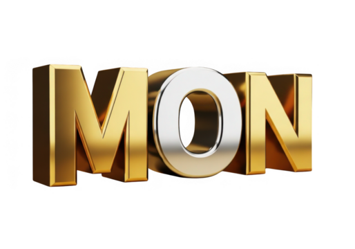 Monogram letters m o n isolated on transparent background for branding and design