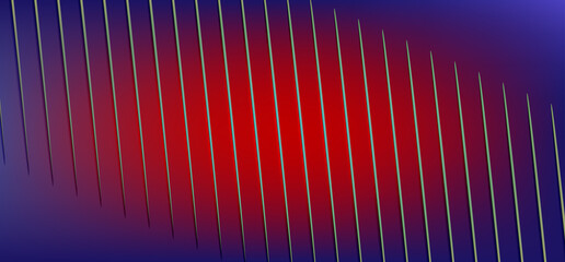 Geometric Abstraction: A captivating abstract composition of parallel lines, elegantly arranged over a dynamic gradient of red and blue hues.