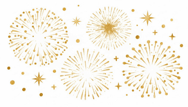 Night Sky Sparks Firework Bursts  isolated watercolor vector illustration svg