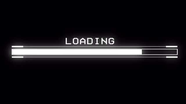 Futuristic loading bar animation. Glowing progress indicator filling smoothly on dark background