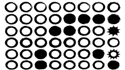 Hand Drawn Circles and Lines – Marker Stroke Shapes Set