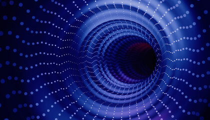 Fototapeta premium Abstract technology gateway, hypnotic swirl pattern, futuristic space 3d rendering concept. Quantum tunnel, cosmic energy portal