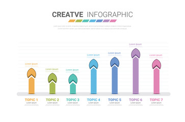 Presentation business concept with 7 steps, Timeline business for 7 day for week, Can be used for workflow layout, diagram, business step options, banner, web design.