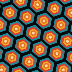 Colorful Concentric Hexagons: An Abstract Geometric Pattern for Modern Design