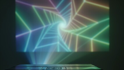 Abstract Colorful Light Projection on a Screen