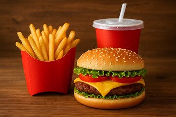 burger and fries