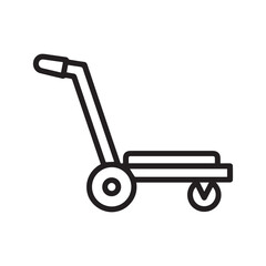 Black line art of platform hand truck icon illustration logistics moving shipping delivery tool cart