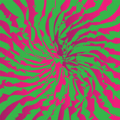 Vintage Red Green Grunge Retro Circus Rays Background with Festive Swirl Twist