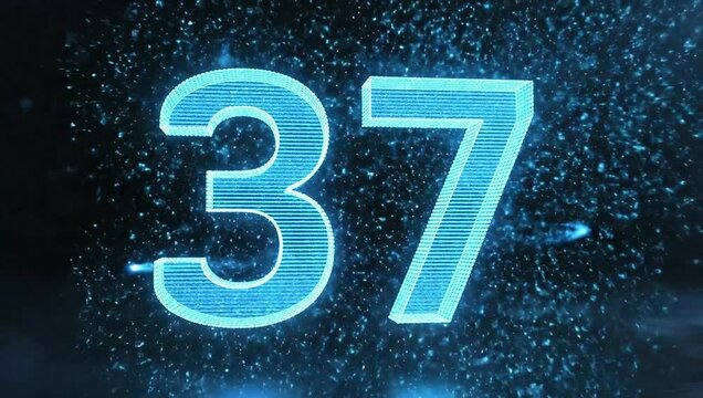 national science fiction day digital number 37 particle reveal tech background