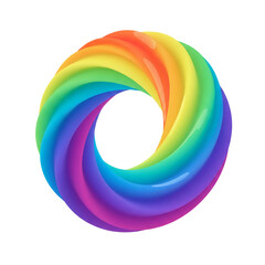 Obraz premium Colorful swirling ring isolated on transparent background