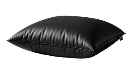 Close up of a black leather cushion