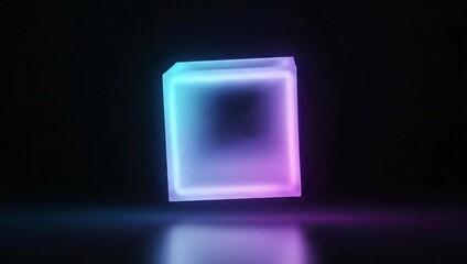 national science fiction day abstract glowing neon cube technology background