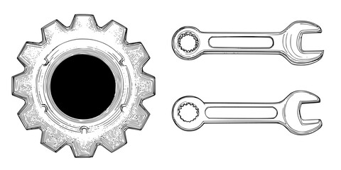 Gears Mechanical Marvel | Clean, isolated vector art for creative projects.