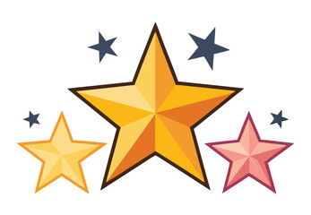 Set of Stars Vector Icons on White Background