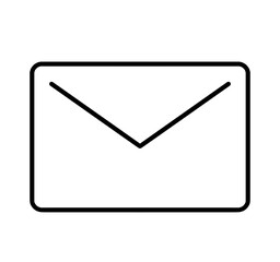 シンプルな黒色のメールアイコン