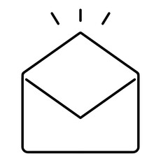 シンプルな開封したメールアイコン