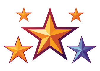 Obraz premium Set of Stars Vector Icons on White Background