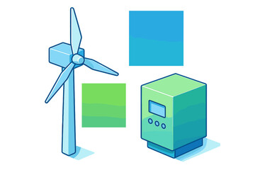 Isometric wind turbine and battery storage system for sustainable power generation