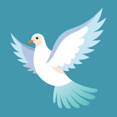 Fototapeta premium dove of peace on blue background