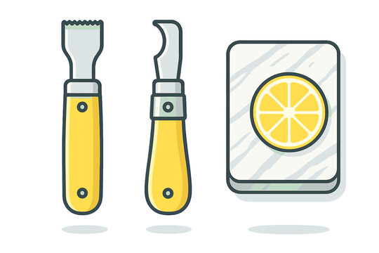 Citrus zester and channel knife essential bar tools for cocktail garnishing