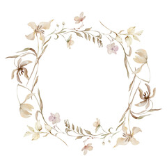 Fototapeta premium Watercolor floral wreath