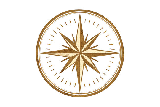 Vintage compass rose design with detailed gold texture