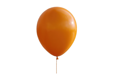 Orange balloon on black background isolated on a transparent background