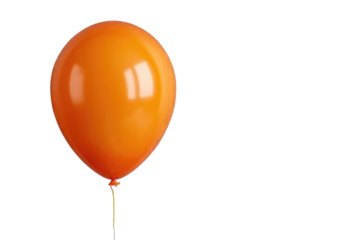 Orange Balloon with Yellow String isolated on a transparent background
