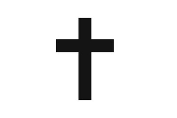 Simple black Latin cross shape isolated on a white background