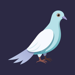 Cute Flat Style Pigeon Illustration
