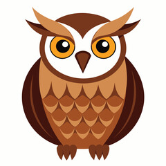 Flying Owl Illustration – Minimal White Background