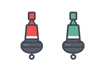Red and green navigation buoys icons for maritime channel markers © Mark