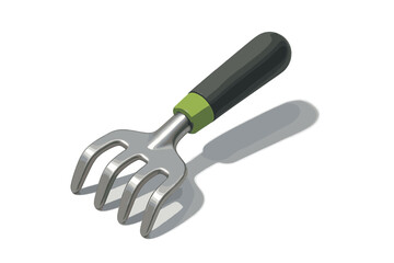 Ergonomic handheld garden cultivator tool with metallic head