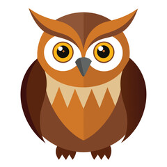 Vector Owl Design – White Background Illustration
