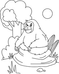 Animal Coloring Book Illustration