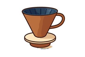 Ceramic pour over coffee dripper cone for manual brewing isolated